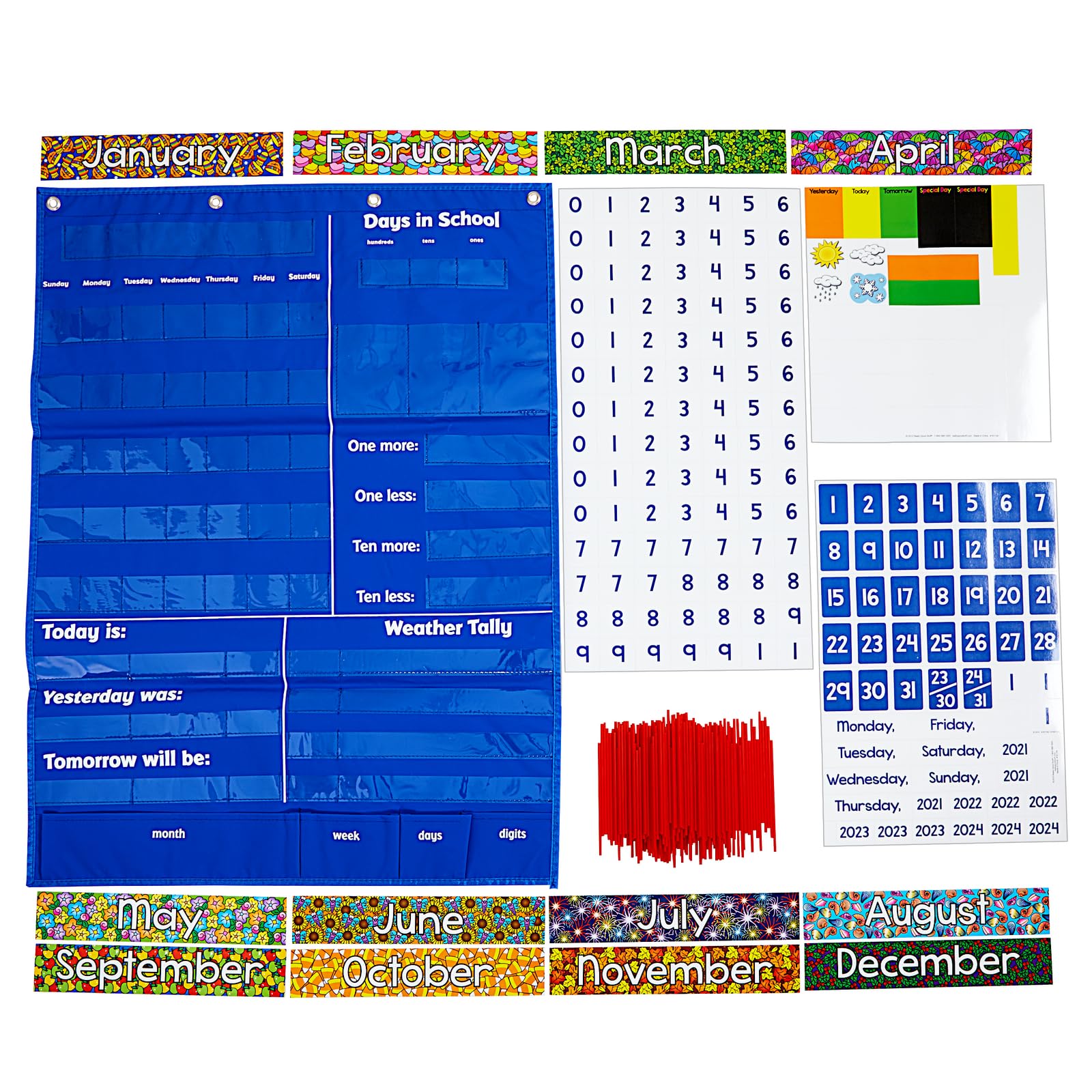Really Good Stuff All About Today Pocket Chart - 22" x 30" - Grades K-3- Daily Classroom Calendar, Interactive and Engaging Classroom Poster, Homeschool Learning, Teacher Must Haves - Image 7