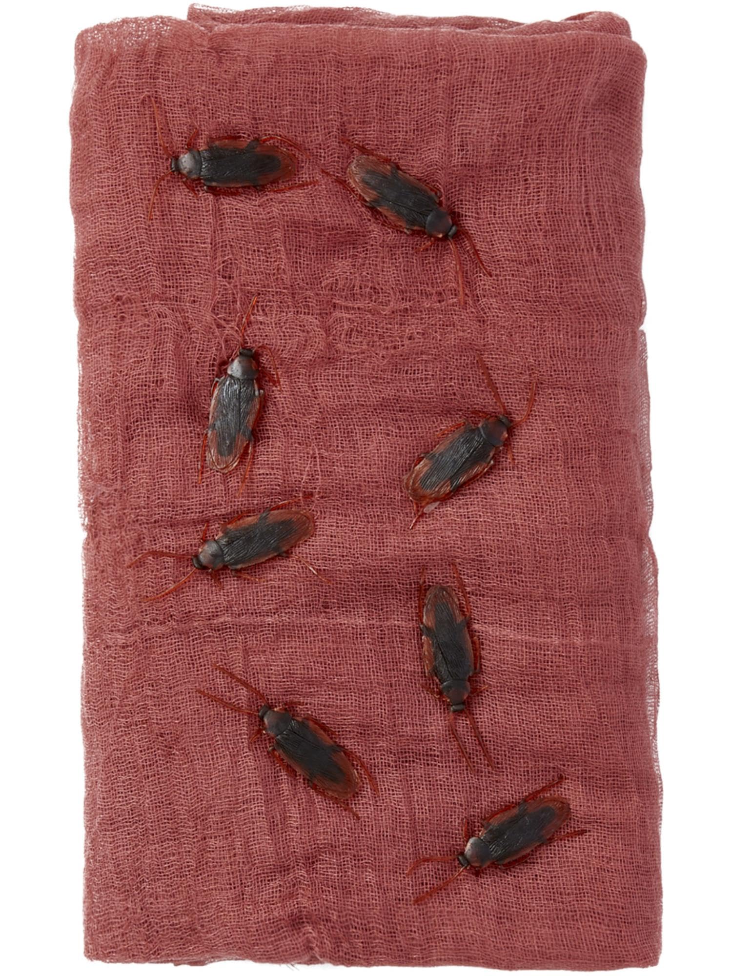Smiffys Cockroach Creepy Cloth Kit with Bugs & 4.5m x 61cm Gauze, Halloween Fancy Dress Accessory, Cockroach Dress Up Party Goods