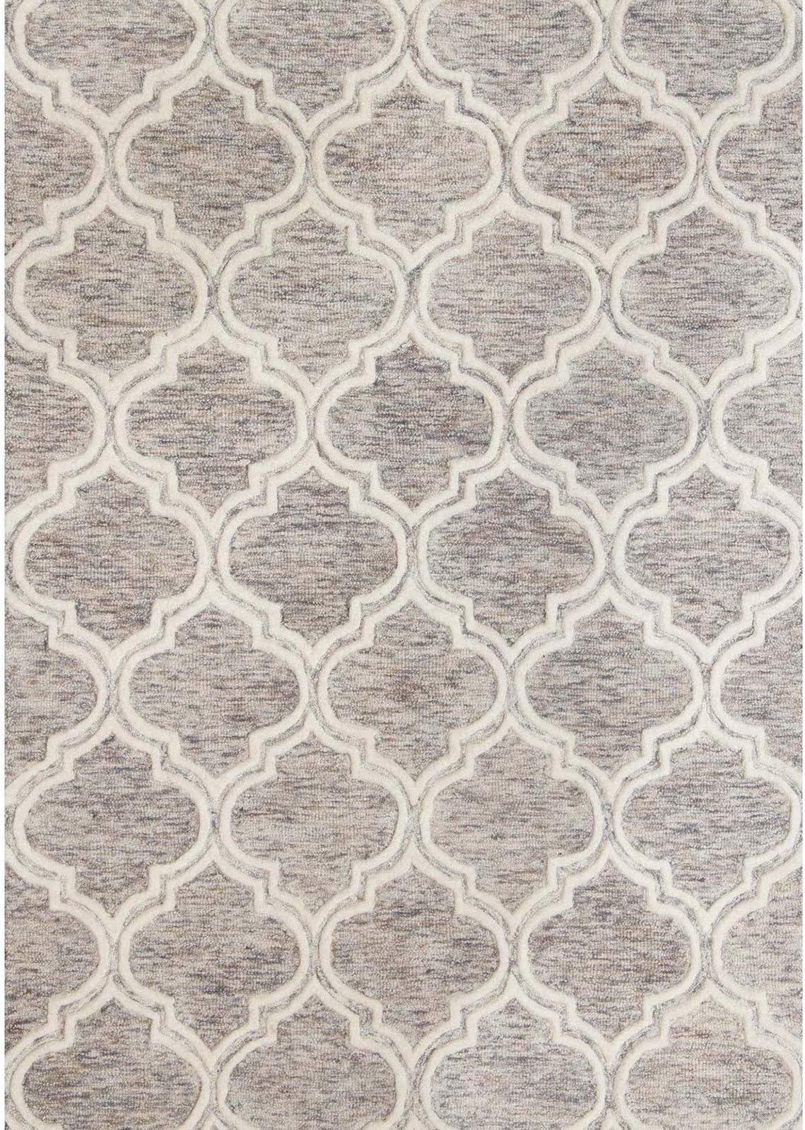 Medina Large Small Medium Modern Design Area Rug Living Room Bedroom Non Shedding Floor rugs Trellis 080 x 150 cm Size ; Cream/Beige ; Rug 100% Wool