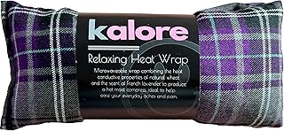 Wheat Bags Microwavable Neck and Shoulder Wrap - Scented Lavender Heat Bags Microwavable for Body Relaxation - Tartan Cotton Fabric & UK Wheat Heat Bags Microwavable Compress by Kalore - Purple