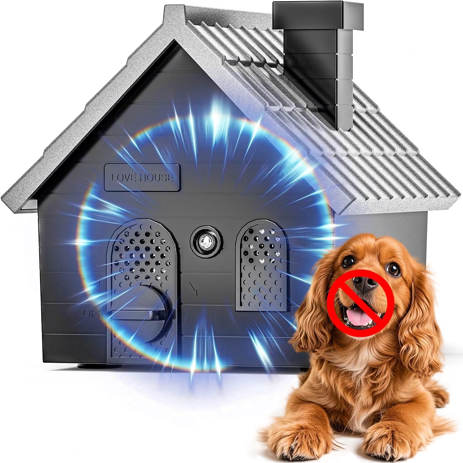 Mimo Style Anti Barking Device for Dogs, Ultrasonic Dog Bark Deterrent Devices, Dog Barking Silencer up to 50 FT, Dog Barking Control Device, Bark Box Indoor Outdoor Use(Black)