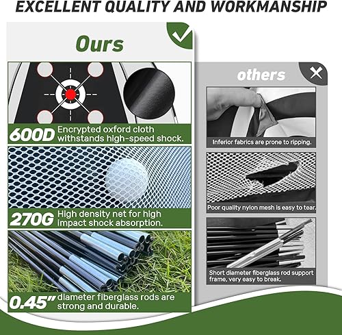 Miniatura 4 de Golf Net with Practice Mat,Golf Hitting Aid Nets 10x7FT for Backyard Driving Chipping Training Swing with Target Mat Balls for Outdoor IndoorGifts