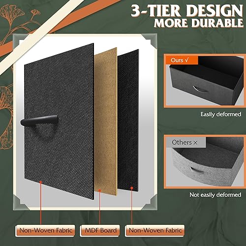 Miniatura 6 de WLIVE Cómoda alta para dormitorio con 12 cajones, aparadores y cómodas, cómoda de tela para armario, sala de estar, aparadores de almacenamiento con