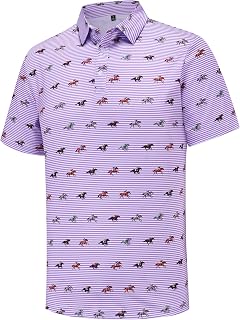 Mens Funny Golf Polo Shirts Short Sleeve Quick Dry Casual Collared Shirt | Moisture Wicking, Performance, lightweight, Athletic, Breathable, Polo Shirts for Men