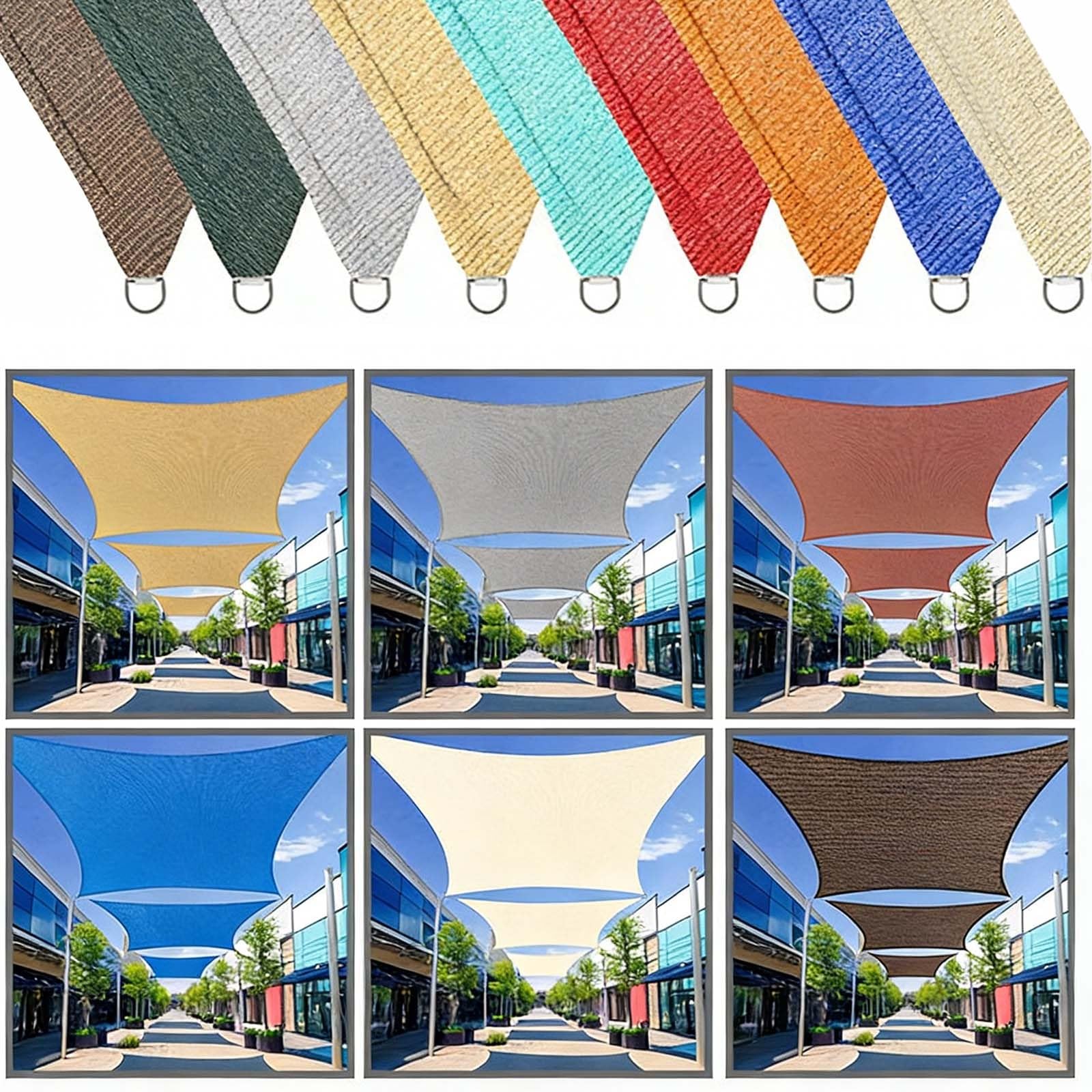 Żagiel Przeciwsłoneczny 195 x 195 x 195 cm HDPE Z 90% Filtrem Uv, Oddychająca, Z Luźną Liną Trójkątny Żagiel Przeciwsłoneczny, Zadaszenie Zewnętrzne Na Patio, Podwórko, Żółty