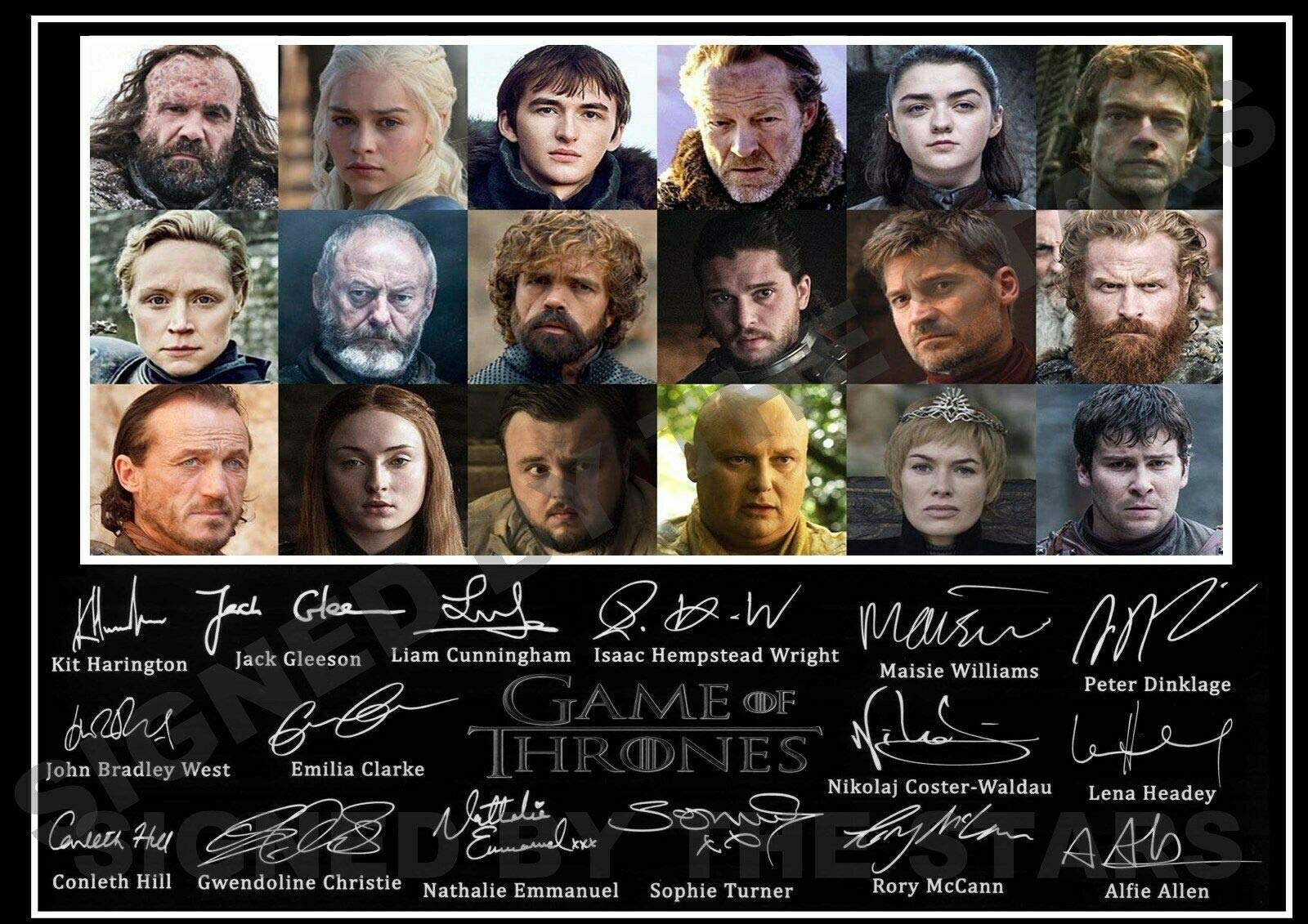 Stunning Quality Game Of Thrones Cast Signed Autographed Print A4