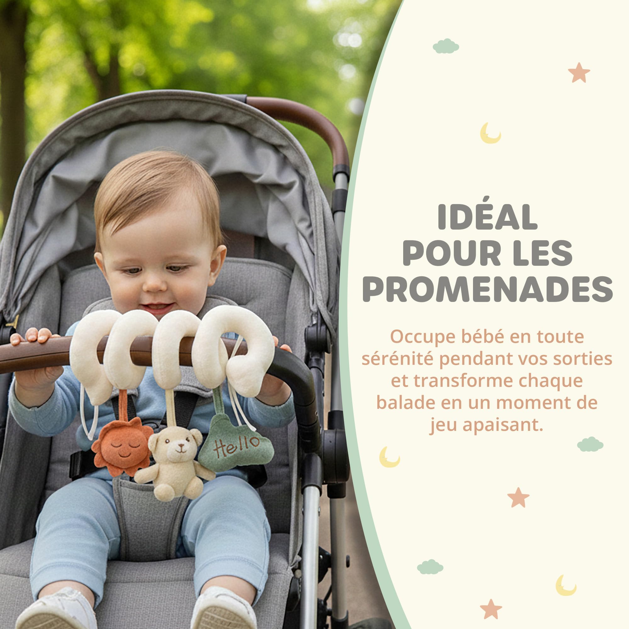 Spirale d'Activité Bébé - Baby NEA - Jouet Poussette, Lit & Siège Auto