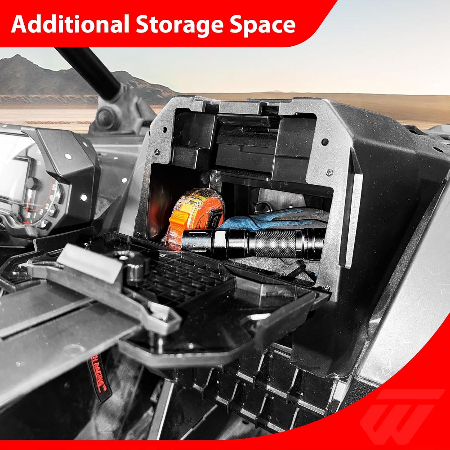 WeiSen UTV Electronic Device Tablet Holder Phone Mount with Storage Box Compatible with Polaris RZR PRO XP/PRO R/Turbo R 2020-2024, for 5.1-10 Inch Tablet Holder