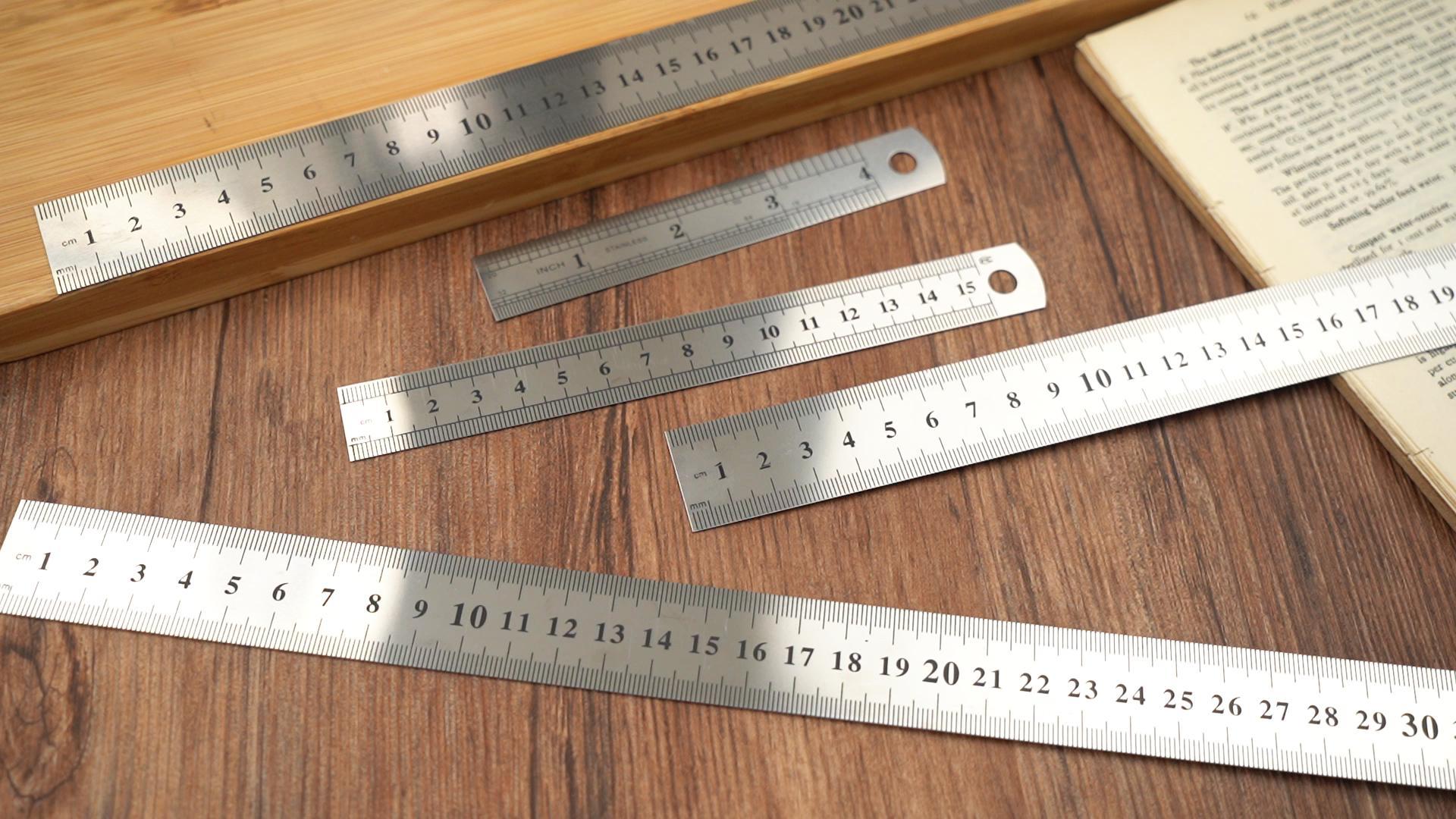 Workhsop Ruler Straight Edge Set Of 4 Stainless Steel Rulers - 6, 8, 12 & 16 Inch ...