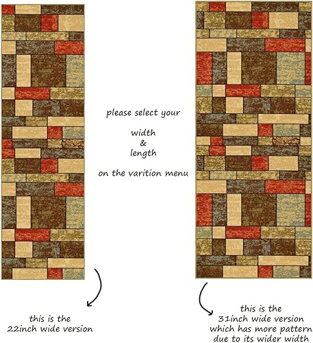 Miniatura 62 de Kapaqua Custom Size Grey Bohemian Kilim Rubber Backed Non-Slip Hallway Stair Runner Rug Carpet 31 inch Wide Choose Your Length 31in X 12ft