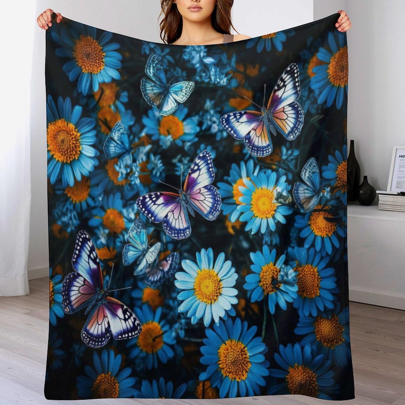 Couverture papillon flannel douce couverture moelleuse adulte enfant 140x180