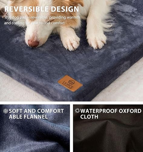 Miniatura 9 de LIORCE Almohadilla de espuma viscoelástica para jaula de perro, alfombrilla grande para jaula con funda extraíble lavable y forro impermeable,