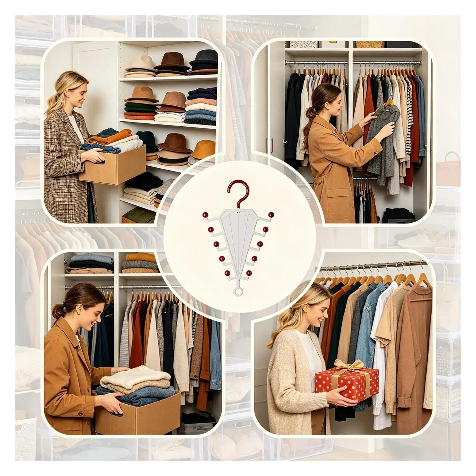 Kleiderbügel, platzsparend, V-förmig, doppelseitiger Kleiderständer, Schrankorganisation for Kleider, Hosen, Röcke, Anzüge, Mäntel