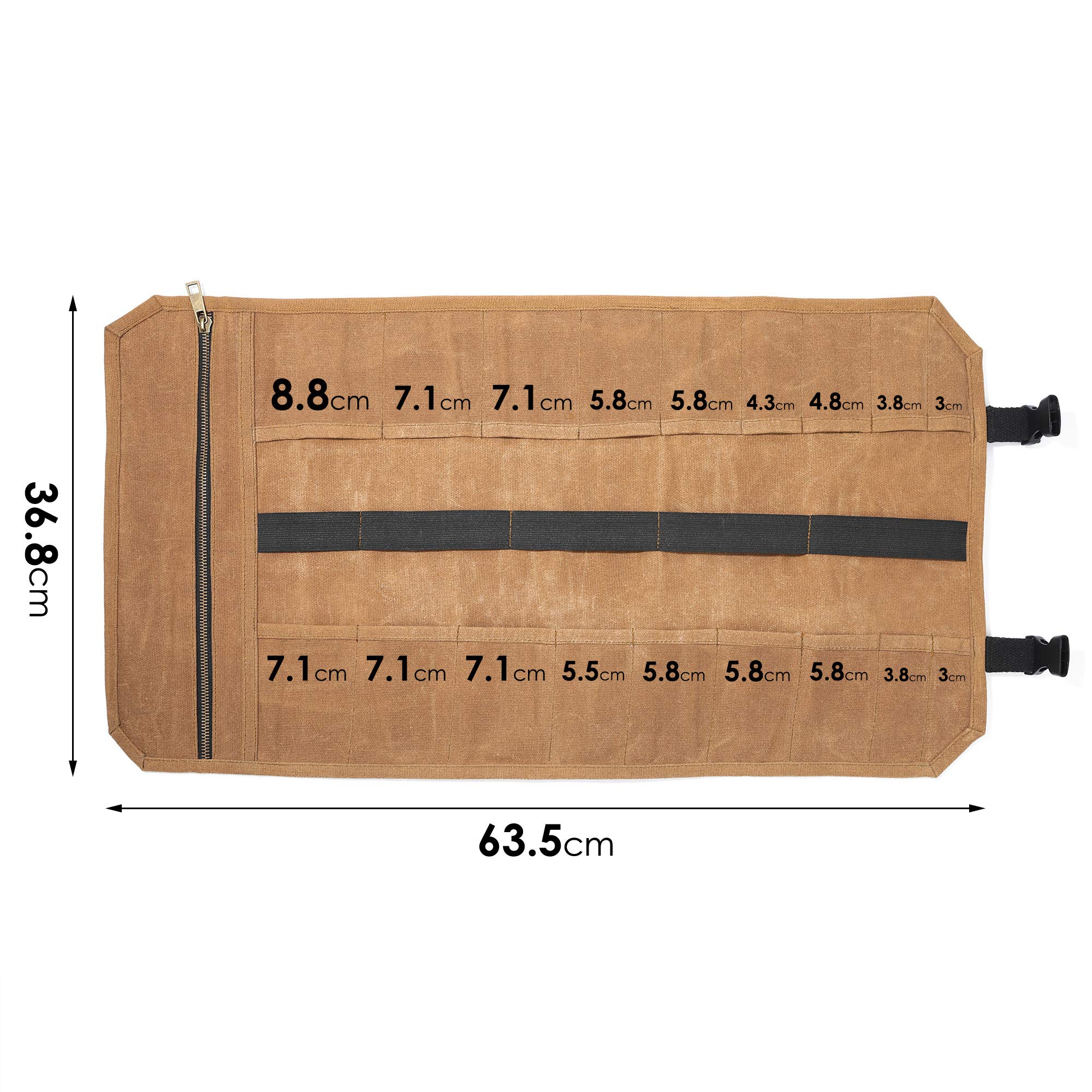 Amazon | ツールロールバッグ 8号帆布 パラフィン加工 厚手, 耐久 防水