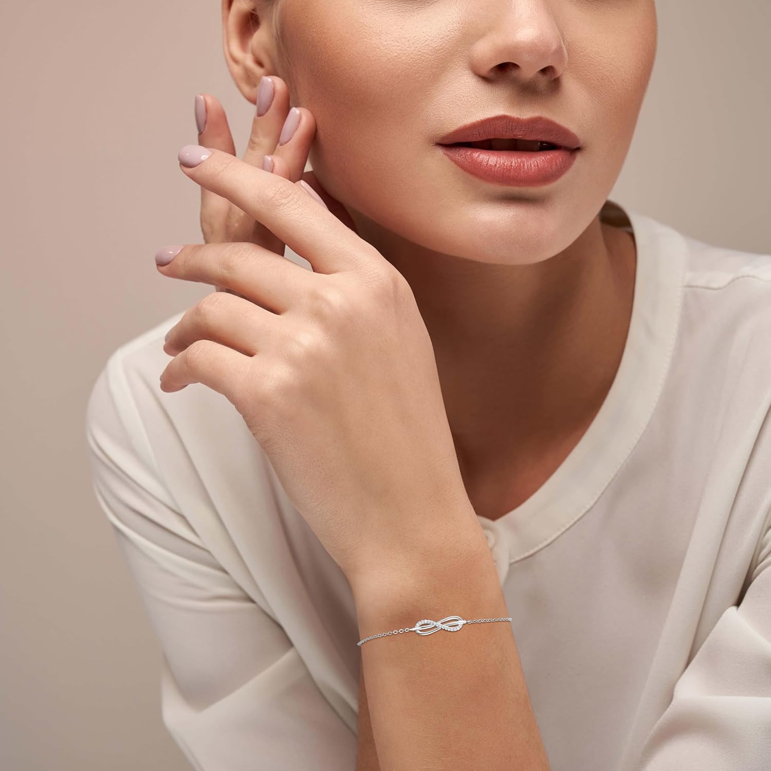GAVU 925 Sterling Silver Bracelet for Women, Cubic Zirconia Infinity Bracelet for Women - Image 3