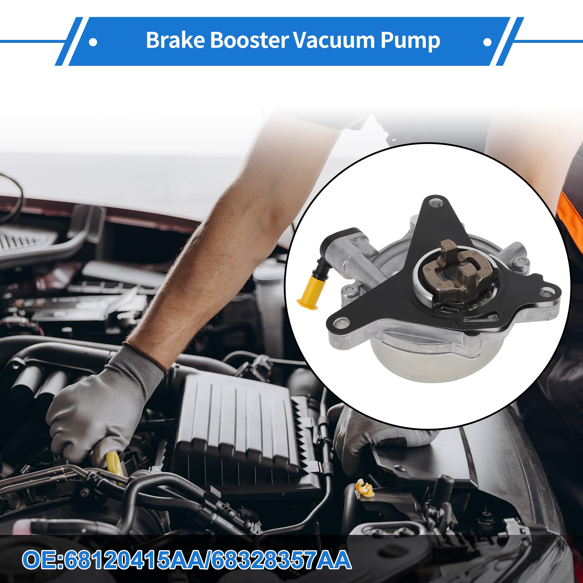 Pompe À Vide De Frein pour Dodge Dart 2013-2016 1 Pièce | Aluminium, OE:68120415AA/68328357AA, Pour Fiat 500/500L/500X/124 Spider, Pour Jeep Renegade, Pour Alfa Romeo Giulietta/Mito