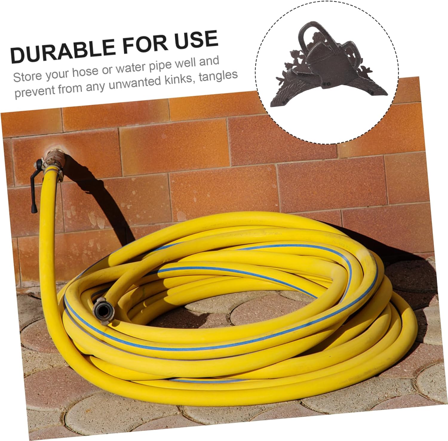 Heavy Duty Cast Iron Garden Hose Hanger Wall Hook Storage Organizer for Outdoor Use Durable and Rustproof with Classic Minimalist Design