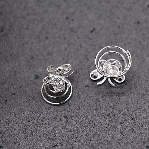 Miniatura 3 de 12 horquillas en espiral para el cabello, espirales, espirales, pinzas para el cabello para boda, novia, diamantes de imitación de perla, accesorios