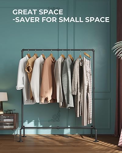 Miniatura 2 de OROPY Perchero industrial para ropa de tubería independiente, juego de 2, perchero desmontable resistente con 4 pies estables para exhibición de