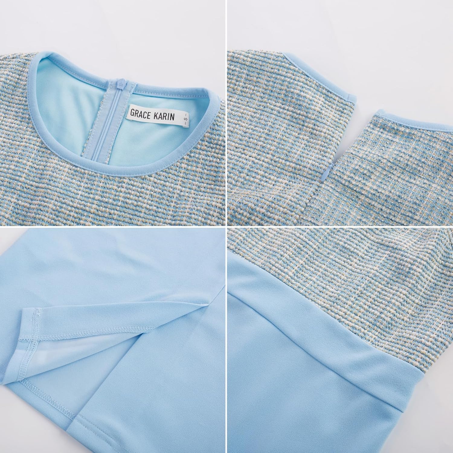 GRACE KARIN Women Wear to Work Dress Crew Neck Sleeveless Bodycon Business Pencil Dresses - Image 5