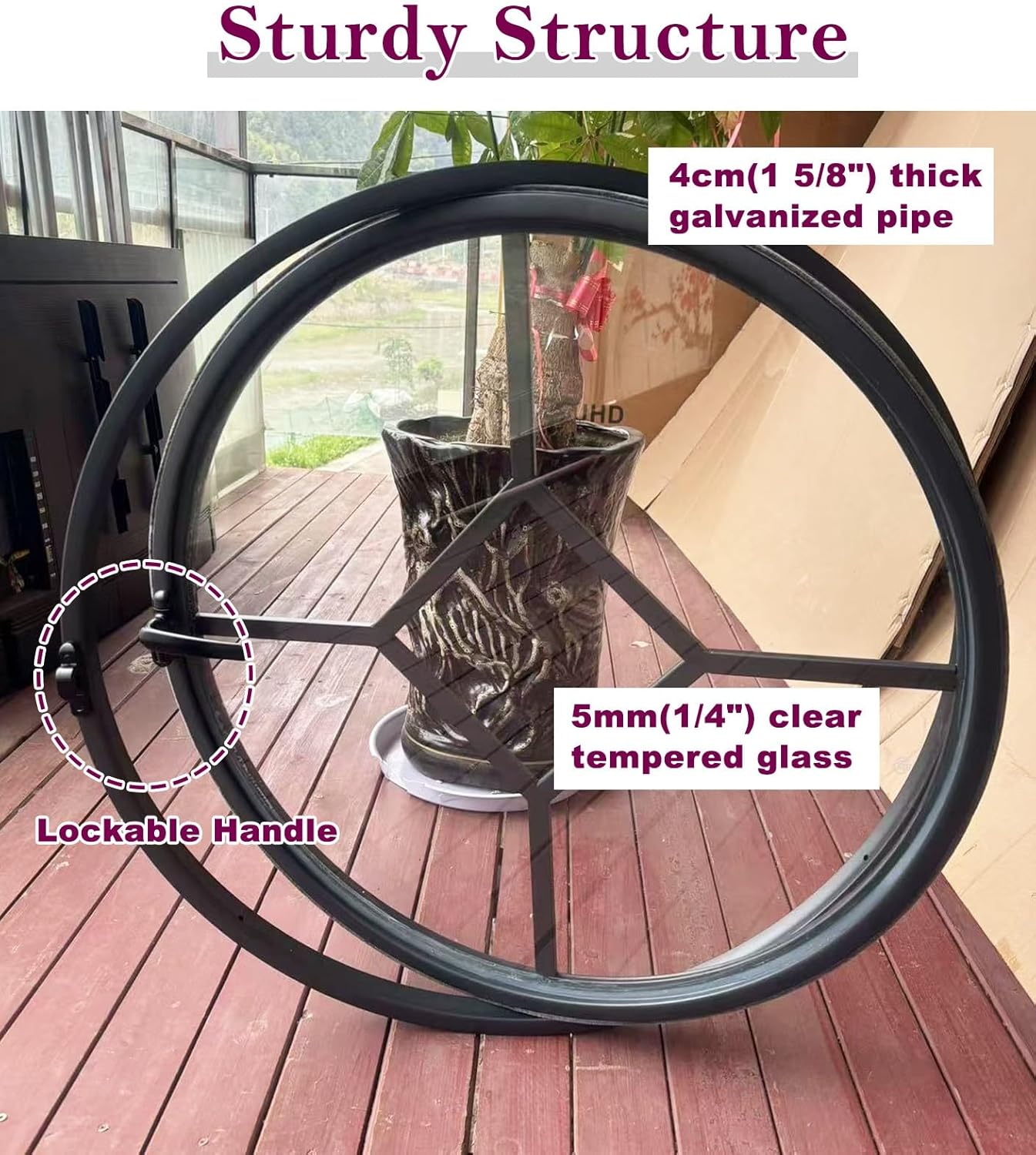 House Windows Circular Center Pivot Window, Small Large Decorative Round Window Porthole, 360° Rotation Replacement Playhouse Shed Window 25-102 Cm(Clear,16in(41cm))