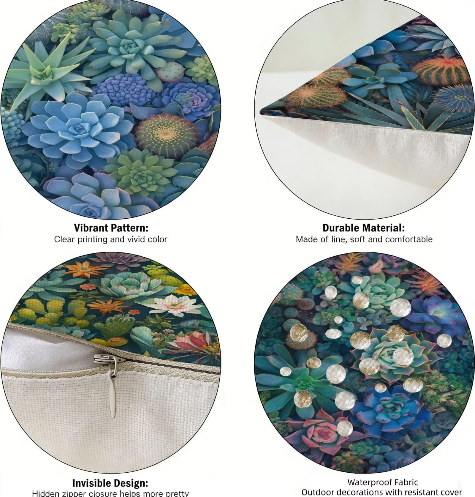 Housses Coussin 50x60cm Extérieur Imperméable Flower Taies d'oreiller Printemps Été Decoration Canapé Housse de Coussin Botanique Décoratif pour Salon Jardin Patio Chambre Maison Décor Lot 4. R-5558