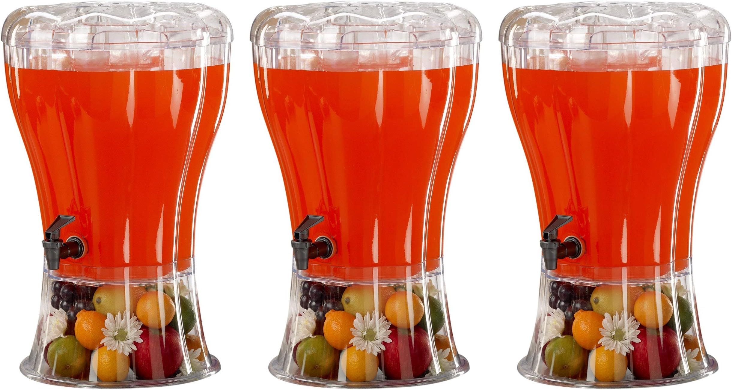 Buddeez Unbreakable 3-1/2-Gallon Beverage Dispenser with Removable Ice-Cone (Тhrее Расk)