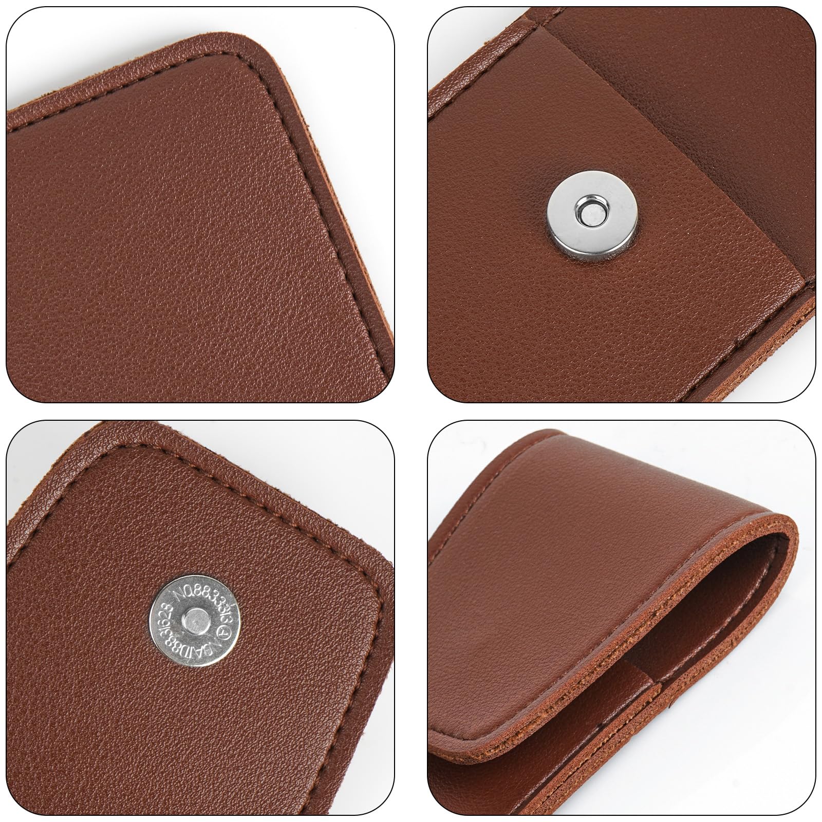 Linkidea Portable Storage Bag for Men's Straight Edge Razors, Shaving Holder Case, Travel Razor Case Compatible with Fusion 5 ProGlide, Mach 3, and Most Straight Edge Shavers (Brown)