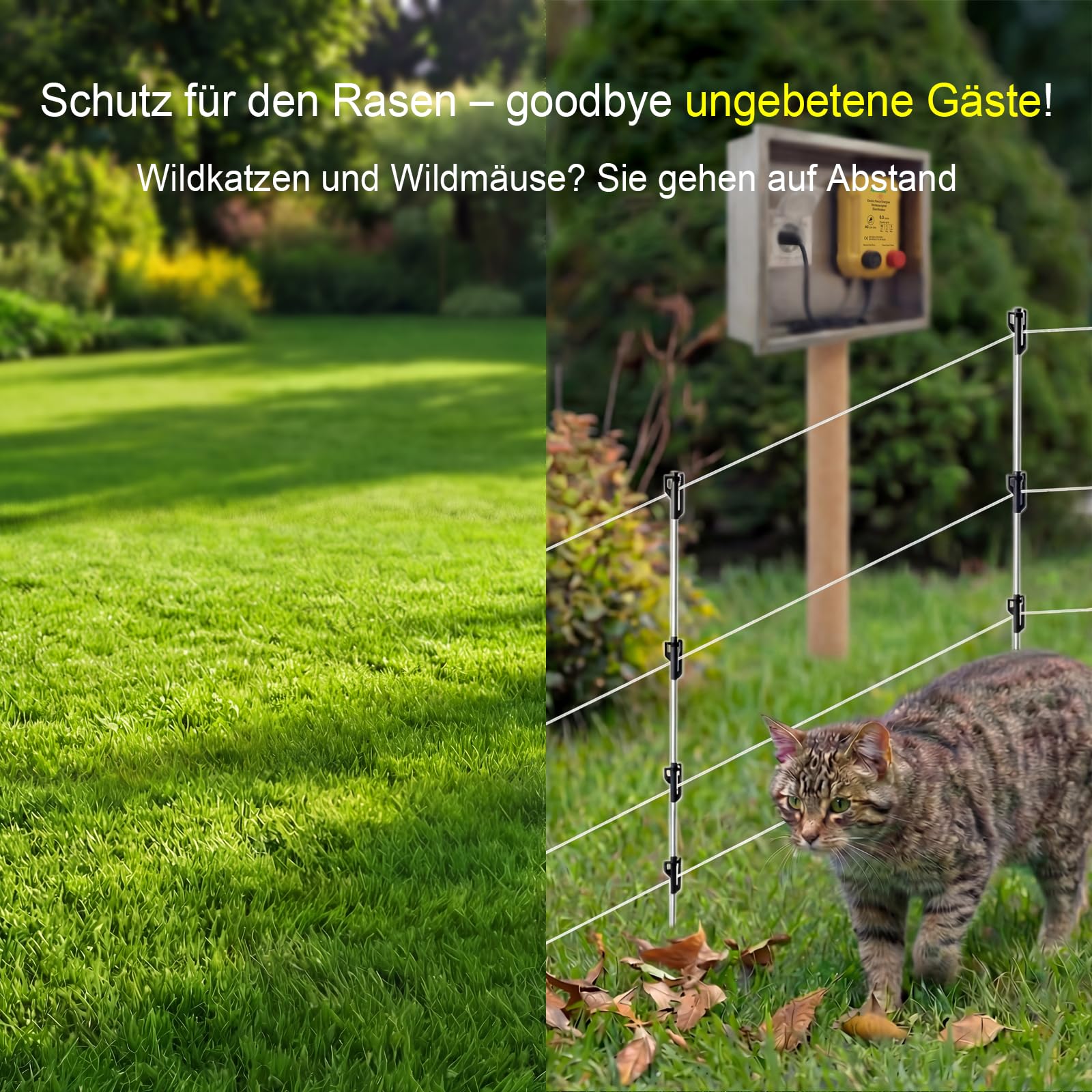 FenceMate Mini Weidezaungerät 230V/0,3J für bis zu 5 km Elektrozaun, Sicherung für kleine Haustiere (Hunde, Katzen, Kaninchen) & mehr, geeignet für Garten, Gehöft, Teich, Obstgarten (bis 5 Hektar)
