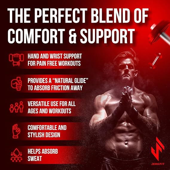 JerkFit WODies Gymnastics & Weightlifting Grips with Wrist Wraps 3 Hole Versatile Gym Gloves for Pull Ups, Gym Training & Cross Training Hand Grips Palm Protector for Men & Women