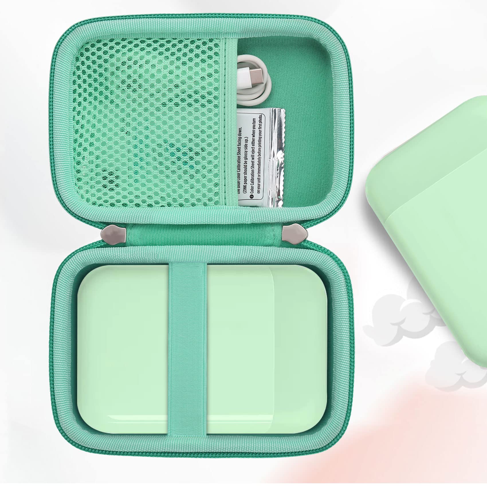 Khanka Hart Tasche Kompatibel mit Liene 2x3 Fotodrucker Smartphone Mini Drucker.(Grün – Bild 8