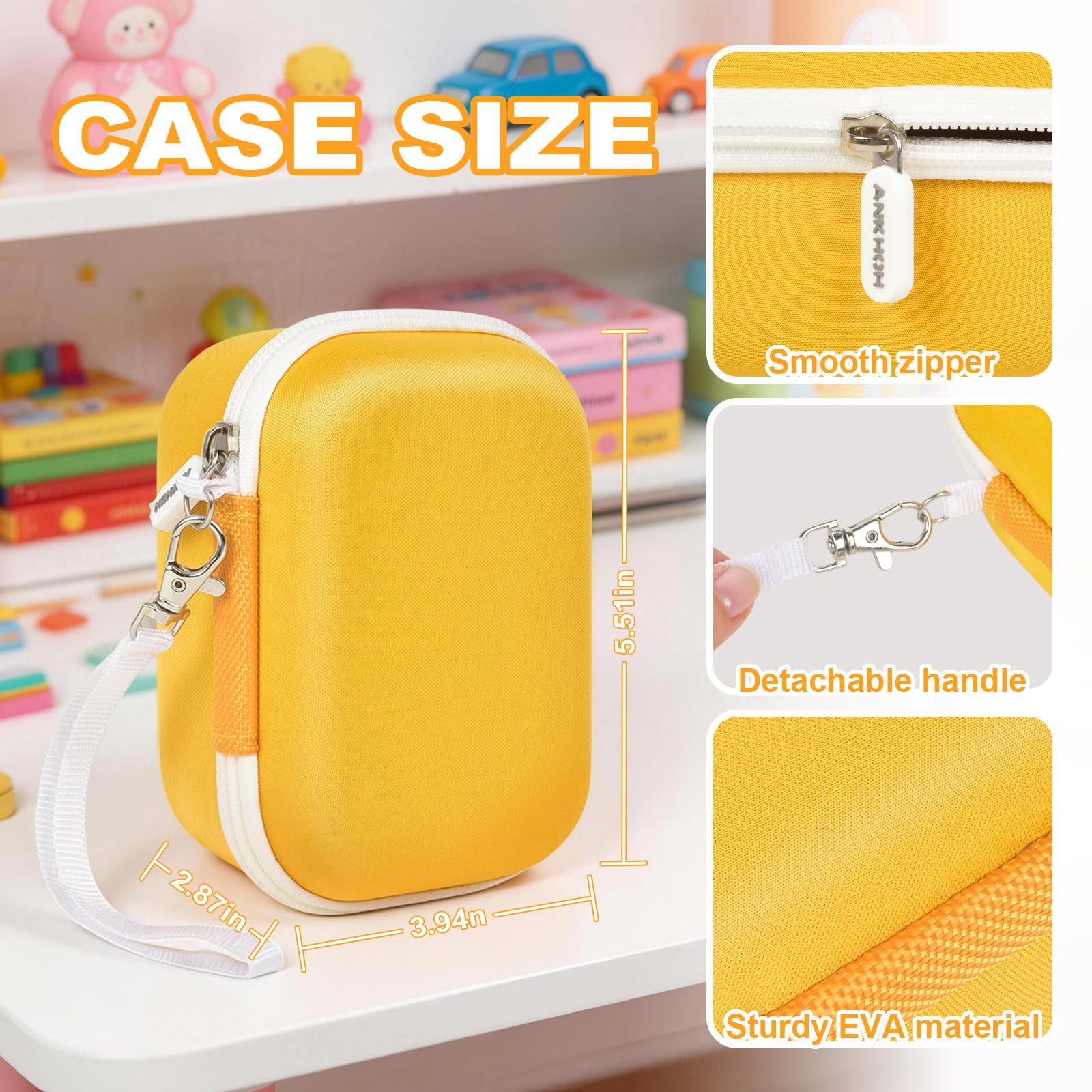 Étui de microscope pour enfants BMDSAE/pour microscope numérique portable Edubini 1000x, support de rangement portable pour câble de charge et accessoires de cartes SD (boîte uniquement)
