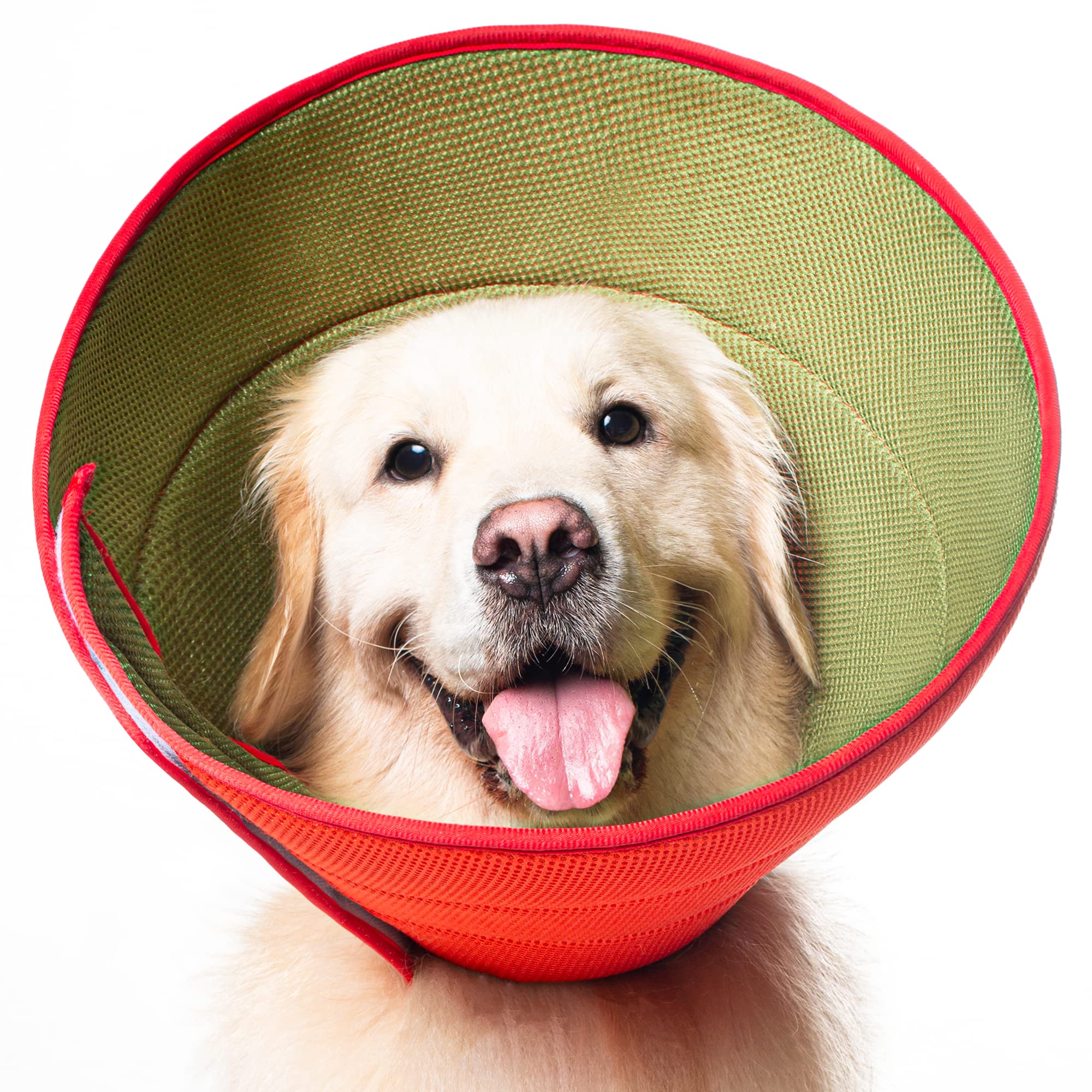 Wolfmo Collar de cono de recuperación de mascotas suave y ajustable para perros y gatos, pequeño/mediano/grande, protector inflable suave isabelino para perros después de la cirugía, evita la curación