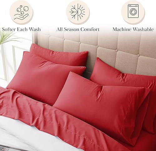 Miniatura 3 de Southshore Fine Living, Inc. Juego de sábanas de bolsillo extra profundo, 6 piezas de microfibra ultrasuave con sábana bajera de 21 pulgadas de