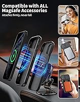 Vista 2 de Funda magnética para iPhone 11 Pro compatible con carga inalámbrica MagSafe, con 2 protectores de pantalla, anillo kickstand de 360° integrado +