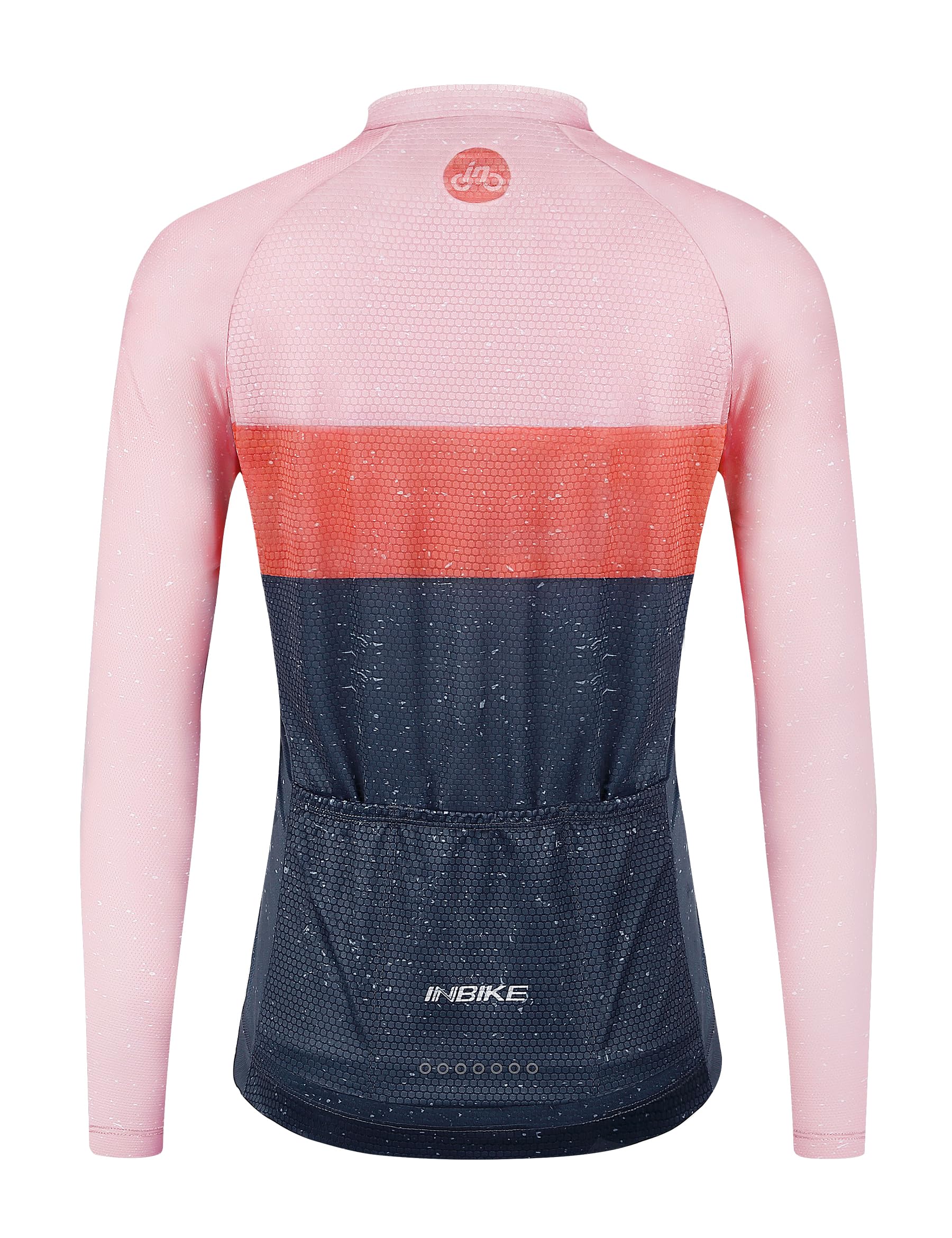 INBIKE Maglia Ciclismo Donna Estiva Maglia MTB Maniche Lunghe Tessuto a Rete Traspirante Compressione Anti-Odore Leggero