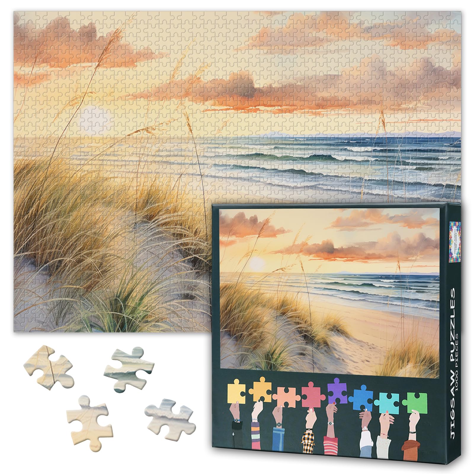 Puzzle Beachcomber's Garden 1000 Pezzi - Giardino Sulla Spiaggia Di Janice Daughters - Sostenibile E Di Alta Qualità Per Adulti