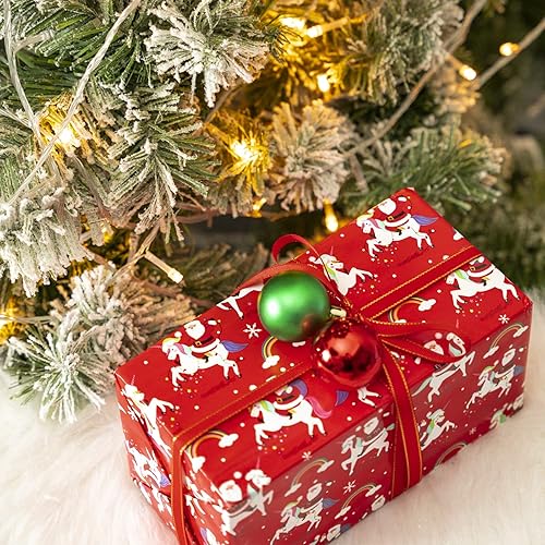 Miniatura 70 de WRAPAHOLIC Papel de regalo reversible a cuadros, mini rollo, 17 pulgadas x 33 pies, papel de regalo de Navidad a cuadros rojos y negros para 2-Rojo