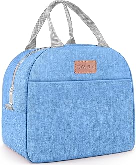 Lunch Bag for Women & Men Adult Insulated Lunch Box, Small Leakproof Cooler Food Lunch Containers Reusable High Capacity Lunch Tote Bags for Work, Travel, Outdoor (Blue)