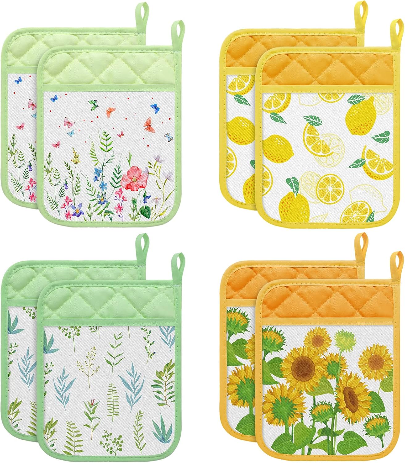 8 Pieces Pot Holders for Kitchen Heat Resistant Designer