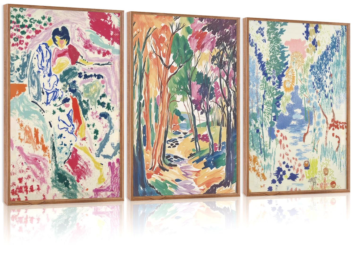 Amazon.com: CHDITB Abstract Expressionist Framed Canvas Wall Art