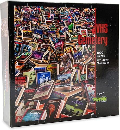 Miniatura 2 de Horror VHS Cemetery - Rompecabezas de 1000 piezas, rompecabezas para niños y adultos, 28 x 20 pulgadas