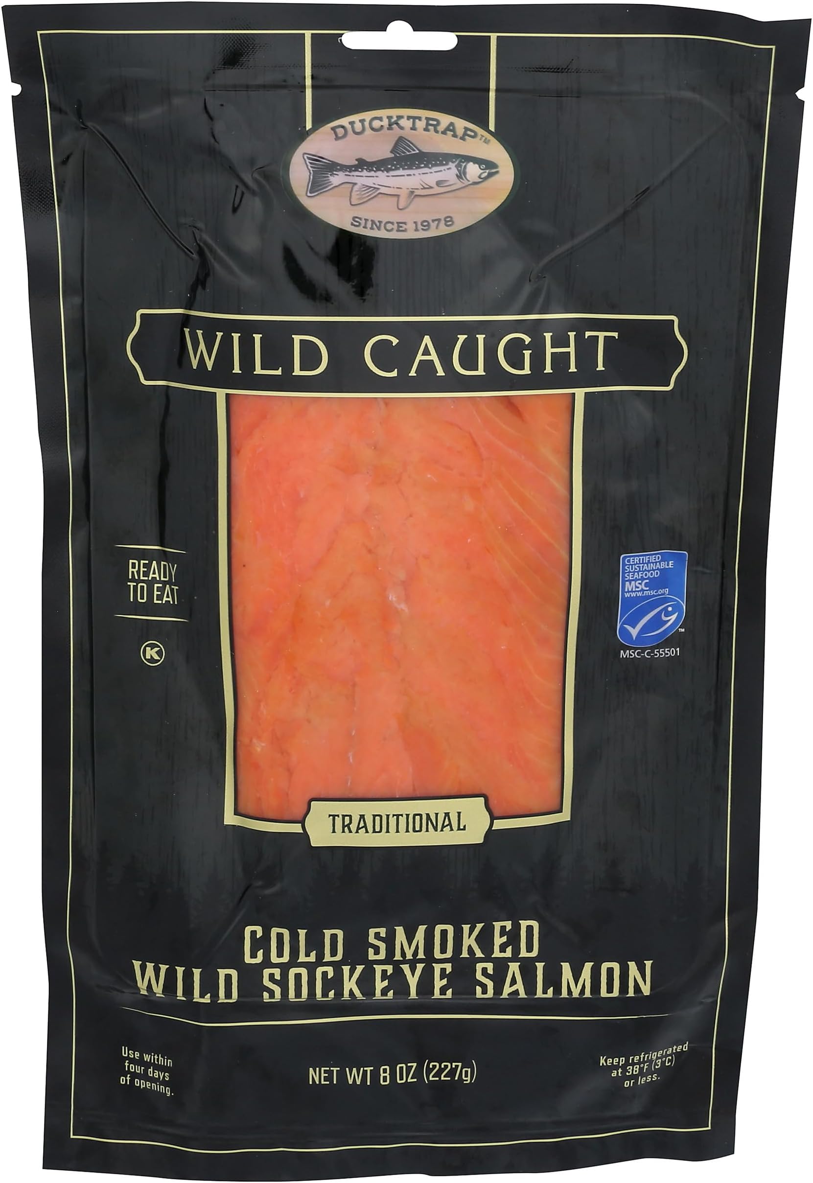 Ducktrap, Smoked Wild Sockeye Salmon, 8 oz