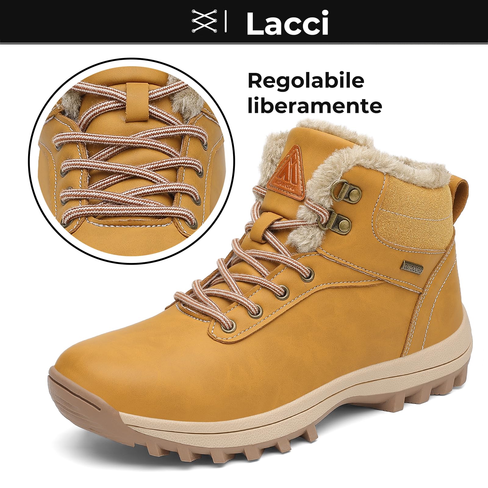 Mishansha Stivali da Neve Uomo Inverno Scarpe Pelliccia Donna Caldi Scarponcini Trekking Imbottiti 36-48