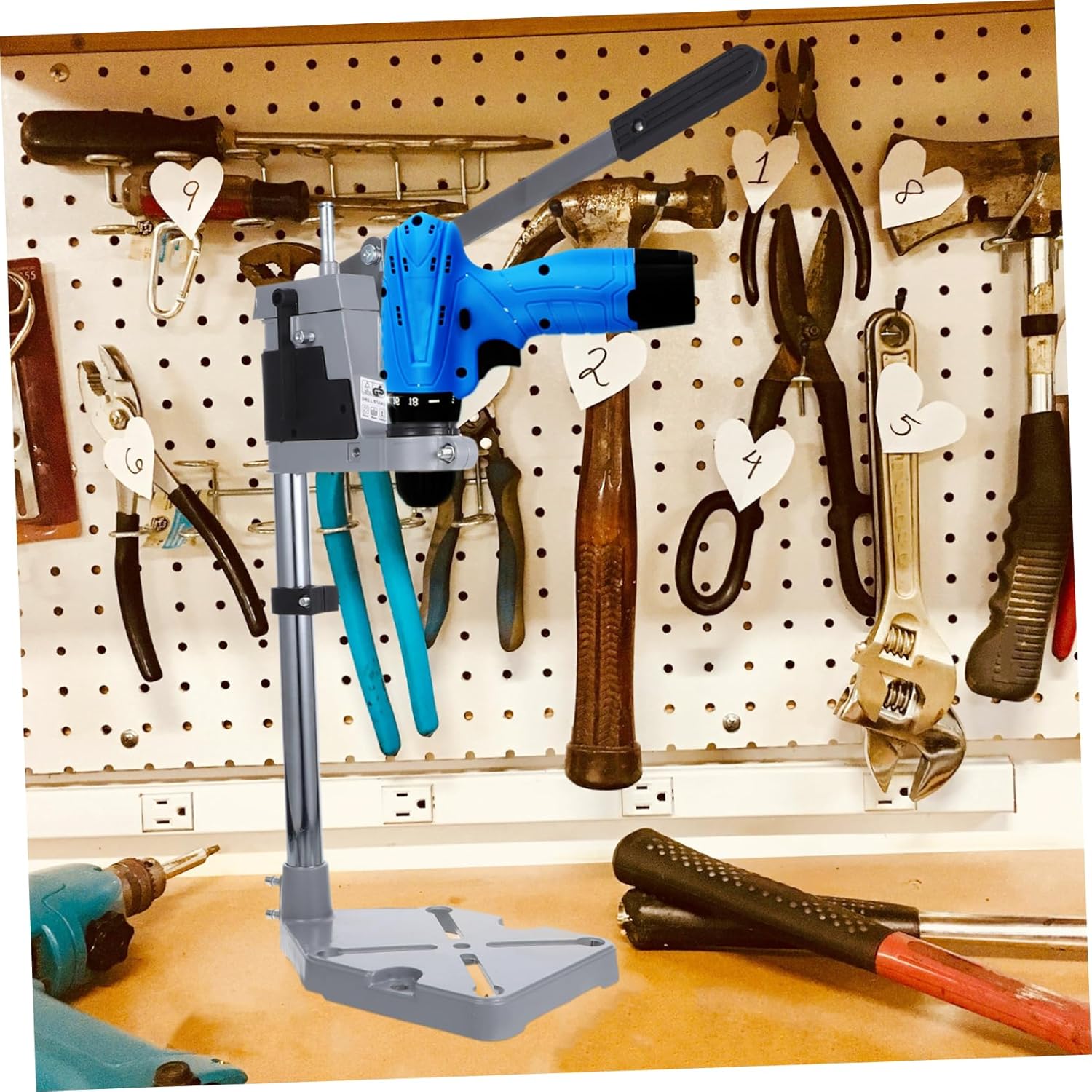 DOITOOL Multifunction Drill Press Stand for Hand Drill Sturdy Cast Base Support and Repair Tasks