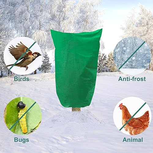 Miniatura 4 de Paquete de 4 fundas para plantas con protección contra la congelación, mantas de tela grandes de invierno de 2.5 onzas más gruesas, fundas