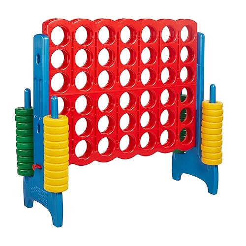 ECR4Kids ELR-12507 - Juego Jumbo de 4 en fila juego de patio trasero para niños para interiores o exteriores divertido juego para adultos y