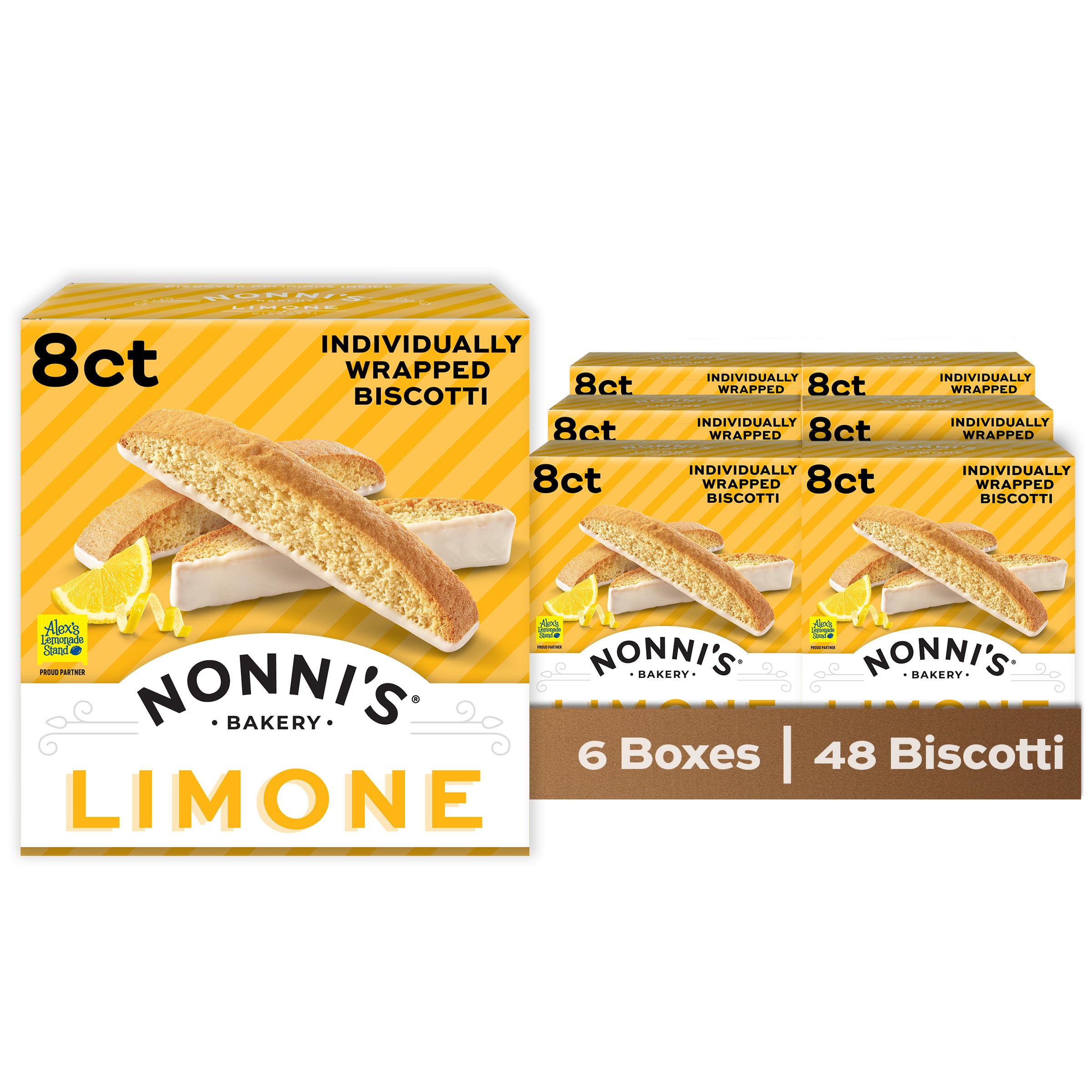 Amazon.com: Nonni's Biscotti, Limone, 6 Boxes, 48 Biscotti Total