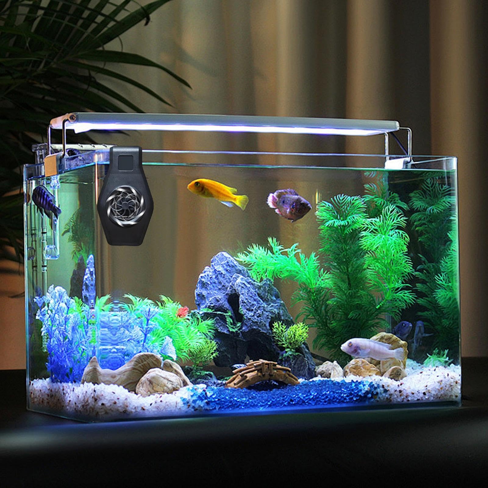 Ventola di raffreddamento per acquario, compatto per acquario, 2 dispositivi di raffreddamento per acquari, per casa, soggiorno, posto di lavoro