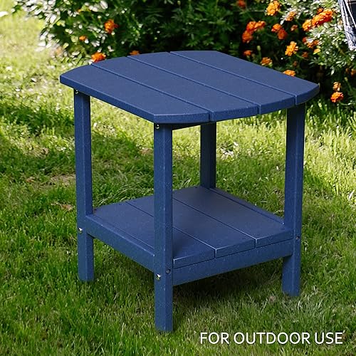 Miniatura 9 de TORVA Mesa auxiliar Adirondack para patio, mesas auxiliares para exteriores, resistente a todo tipo de clima, HDPE a prueba de humedad, uso